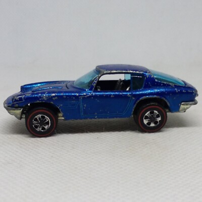 Hot Wheels Redline Maserati Mistral 1969 Blue Gray Interior Made