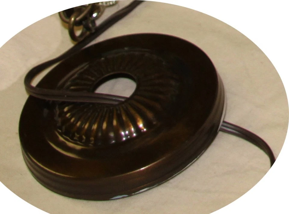 Tiffany Stained Glass Hanging Lamp - Image 3 of 3