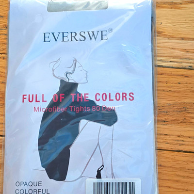 NWT EVERSWE Women s Microfiber Tights 80 Den Opaque Light Grey Size S/M