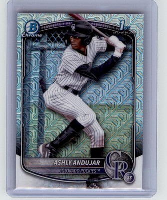2025 Bowman #BCP-20 Ashly Andujar Chrome Prospects Mojo Colorado Rockies