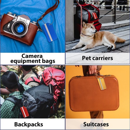 12 Pieces Luggage Tags Business Card Holder Aluminum Metal Travel ID Bag Tag ... - Picture 7 of 7