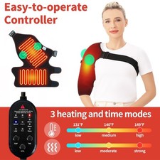 Shoulder Heating Pad with Vibration Massager Electric Heated Shoulder Wrap