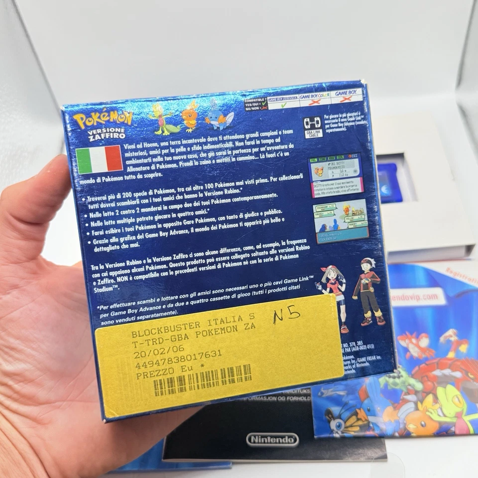 POKEMON ZAFFIRO GAME BOY - ORIGINALE ITA - COMPLETO - BOXATO -CODICE DA GRATTARE - Immagine 4 di 4