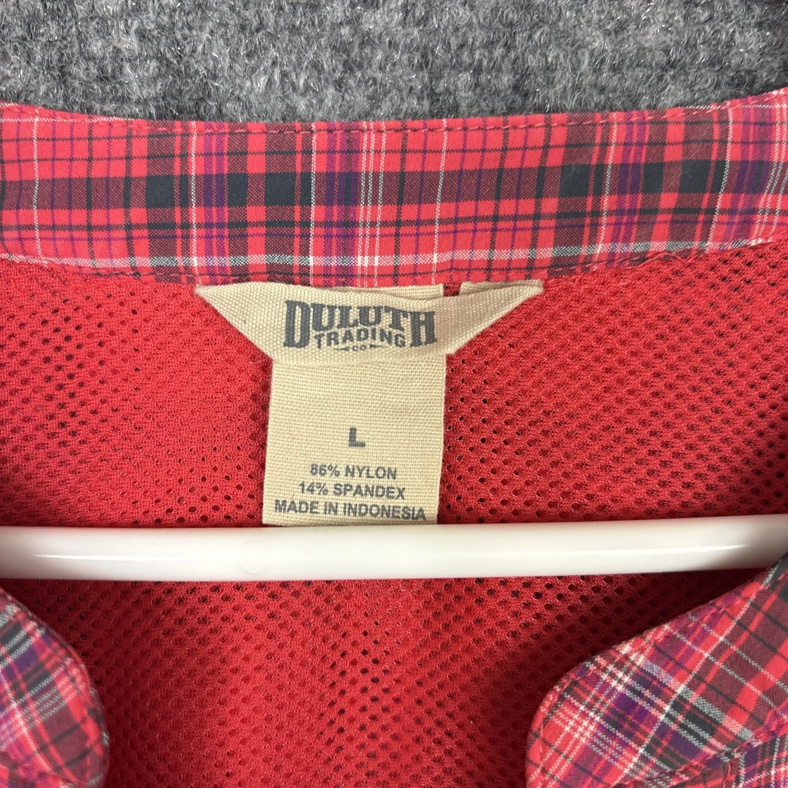 VETEMENTS Abito Duluth donna taglia L rosso quadri camicia bottoni vestito outdoor casual