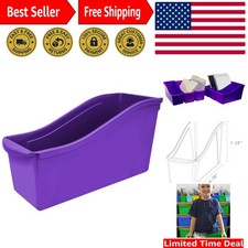 Versatile 6-Pack Large Purple Book Bins - Perfect for Home, Office  Classroom