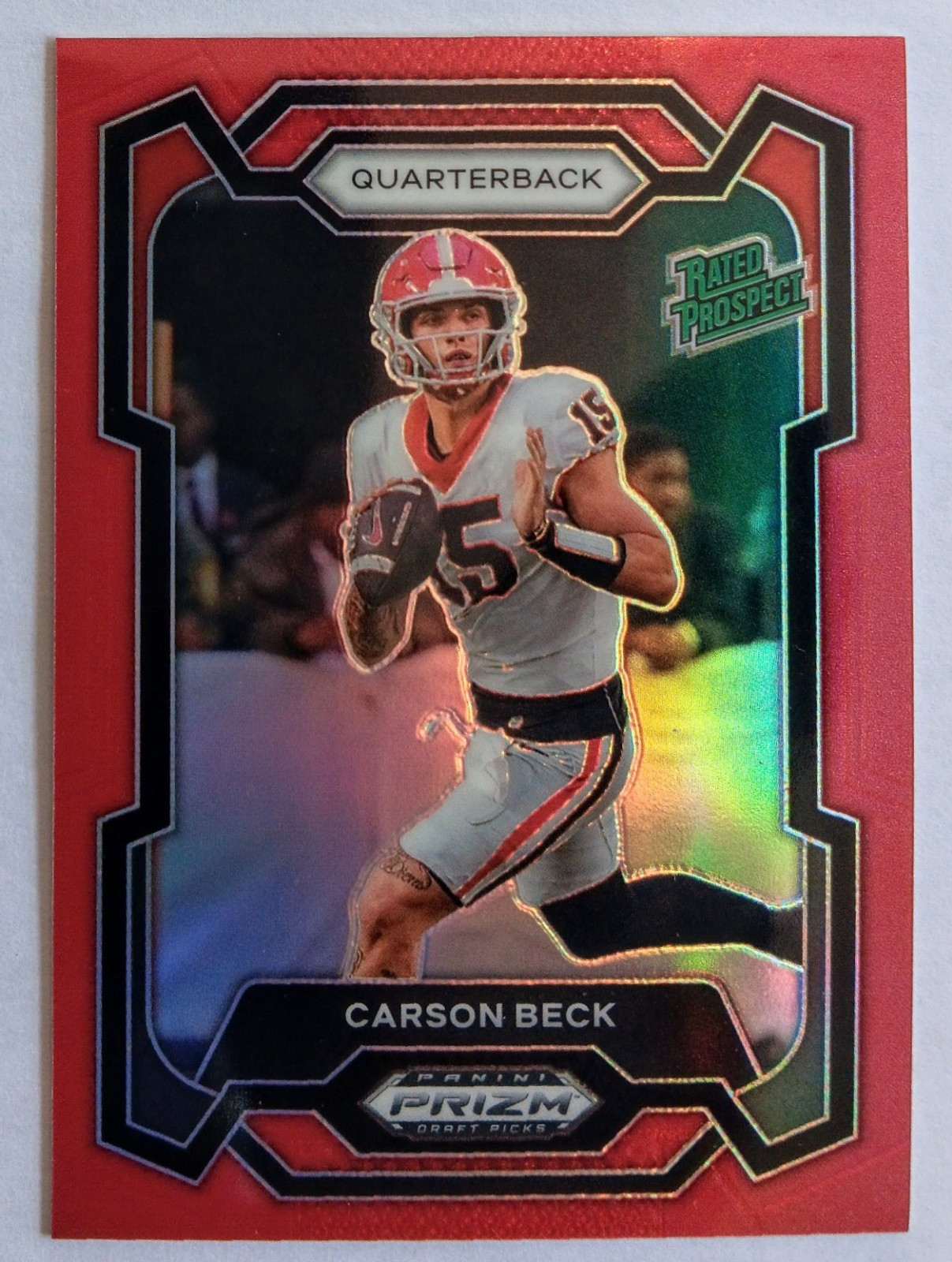 2024 Draft Picks - Rated Prospect Red Prizm #130 Carson Beck Numbered 43/299