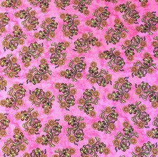 Feline Drive Fabric SEW CATTY Floral Pink - Sold by the YARD