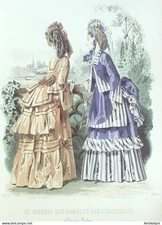 J.Dames & Demoiselles 1862 Fashion Engraving # 998 (Old Fashion Plate)