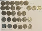 Lot of (30) Kennedy Half Dollar Coins From 1971-2000,