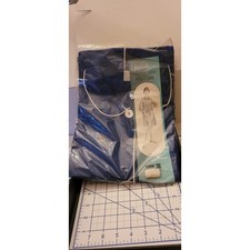 1960s Penneys Gaymode Nylon Tricot Women's Robe, Packaged NOS, Size 36, Navy