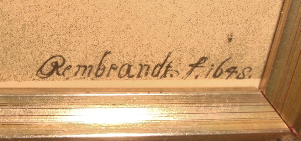 REMBRANDT MENDIGOS RECIBIENDO LIMOSNA Amand Durand Placa Firmado Grabado Foto 3 de 4