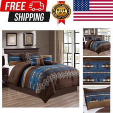 7 Piece Western Southwestern Native American Design Comforter Set Multicolor ...