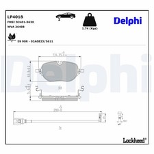 Bremsbelagsatz Scheibenbremse DELPHI LP4018 für VW ID E11 E12 1st Pro Pure CUPRA