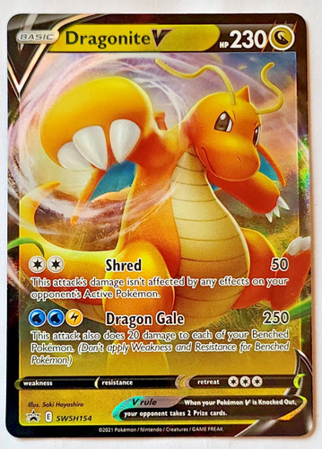 Pokemon TCG: Dragonite V Black Star Promo SWSH154 MINT