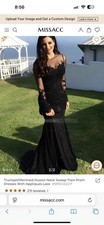 Trumpet/Mermaid Illusion Neck Sweep Train Prom Dresses with Appliques Lace Gowns