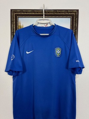 Vintage Nike Brazil Blue Football Train Shirt Soccer National