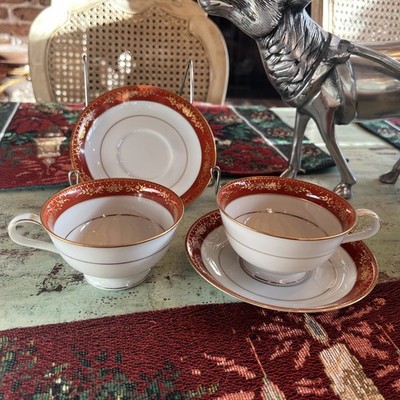 Set of 2 Noritake Goldhill Cups & Saucers