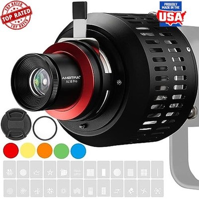 Bowens Mount Snoot Kit Optical Lens Color Gels 24Gobos Lighting Effects Creative