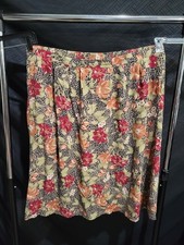 Vtg Sag Harbor Floral And Animal Print Midi Length Plus Size Skirt Women's 3X