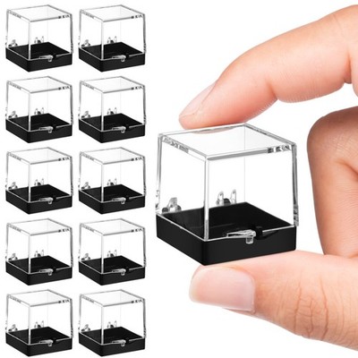 2 PCS Small Display Box for Rocks Clear Acrylic with Lid Specimen Boxes