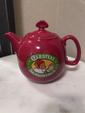 VTG Celestial Seasonings Red Sleepytime Bear 3 Cup Ceramic Herbal Teapot w/ Lid