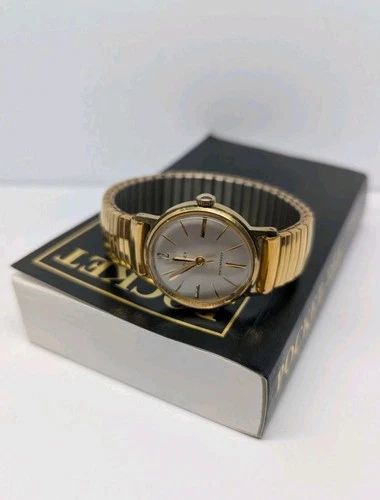 Vintage 1967 Timex Sprite Champagne Sunburst Dial 30mm Nos Band Works