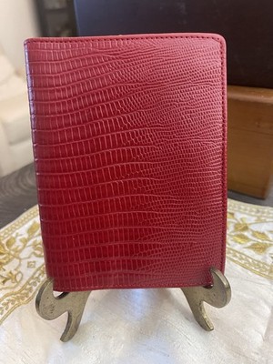 Filofax Slimline Pocket Topaz Red Leather NOS