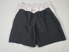 VTG Nike Swim Trunks Shorts Mens Large Black Lined Quick Dry Rear Center Swoosh