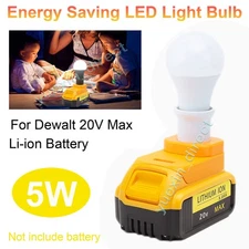 Wireless LED Work Light Bulbs Emergency Backup For Dewalt 20V Battery Powered