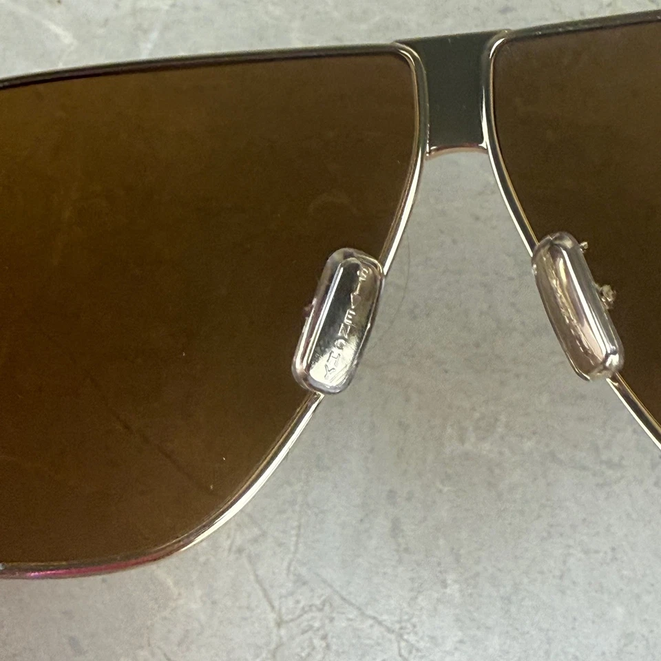 Gafas de sol Givenchy tono dorado marco de metal lentes marrones diseñador aviador nuevas con etiquetas Foto 4 de 4