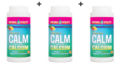 3 x Natural Vitality Natural Calm Plus Calcium, Raspberry Lemon (80,76 EUR/kg)