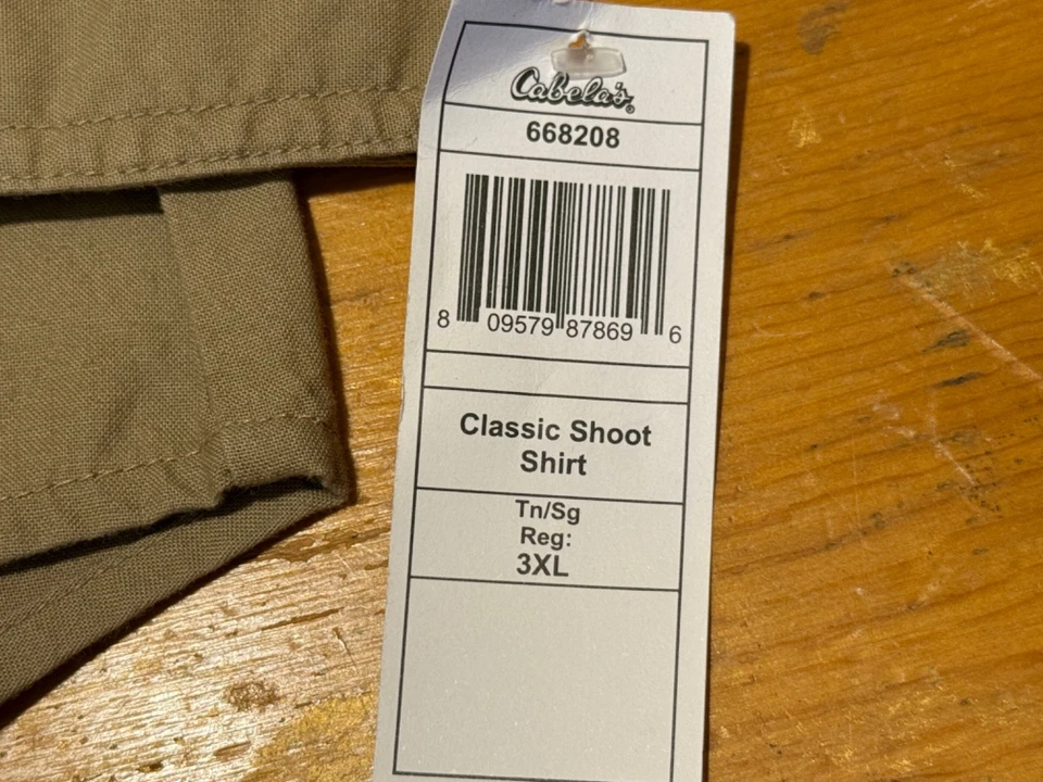 Cabelas Classic Shooting Shirt Men's 3XL in Desert Tan Shoulder Pad NWT - Image 3 of 4