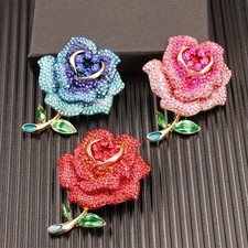 Creative Red Rose Brooch and Pin Wedding Dress Badge for Bride Love Couple Gift