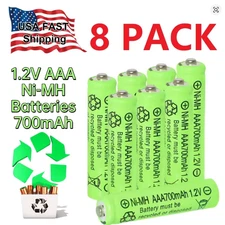 8PCS 5600mAh 1.2V AAA Rechargeable Nickel Hydrogen Battery