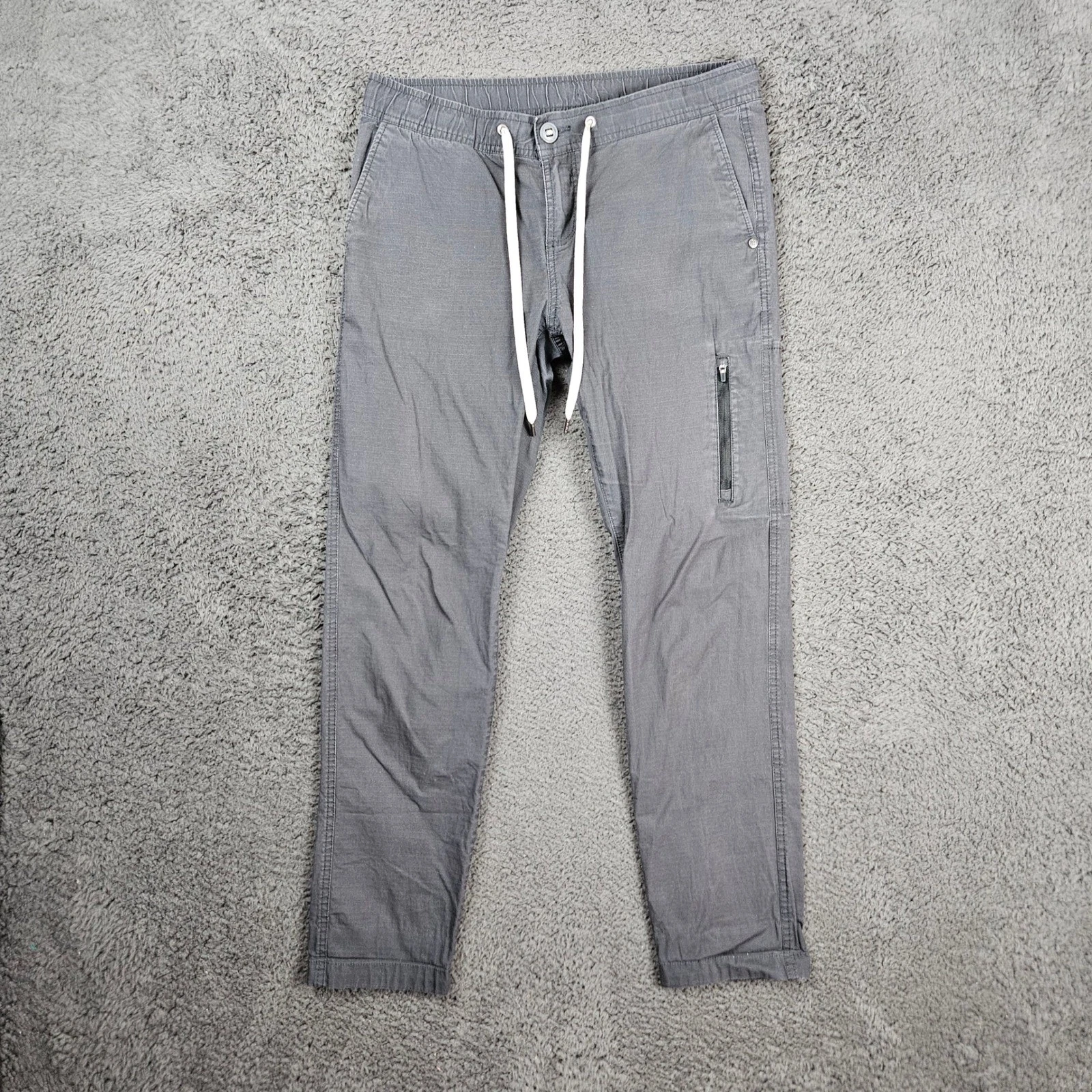 Vuori Mens 32x28 Ripstop Slim Tapered Cargo Pants Charcoal Grey