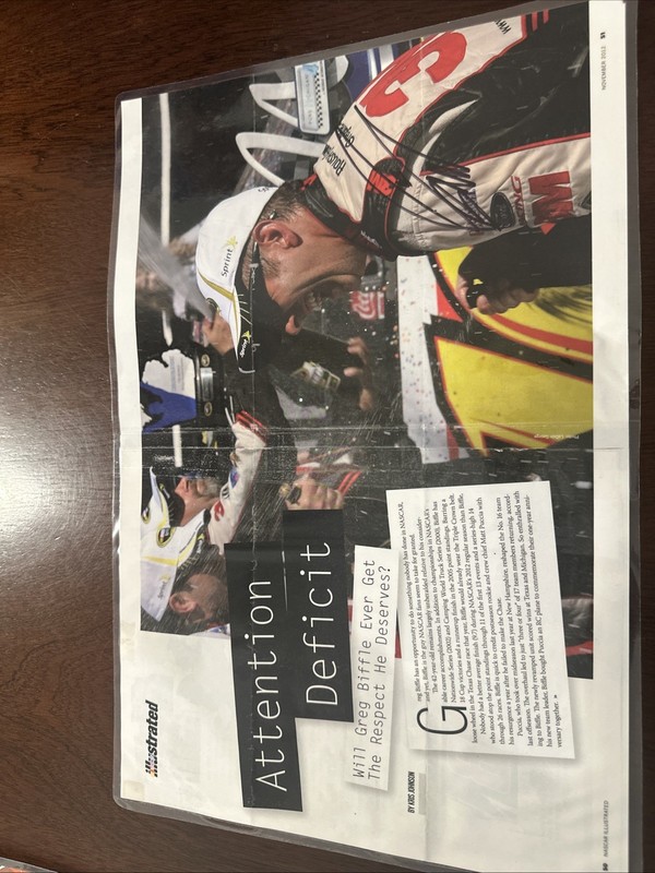 Greg Biffle Autographed Magazine Article