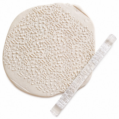 Geprägte Nudelhölzer für Fondanttorte, Notenmuster, Tortenroller D