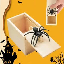 Trick Spider Funny Scare Box Wooden Hidden Box Quality Prank Wooden Scare Box Fu