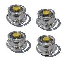 4Pcs Trailer Hub Cap w/Yellow Rubber Plugs & Gasket, Replacement Stemco 343-4009