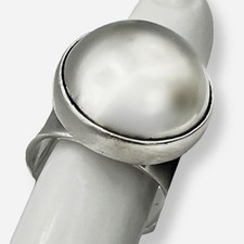 Modernist Sterling Silver Round Dome Ring Sz 7 Chunky Band 13.32g Mexico