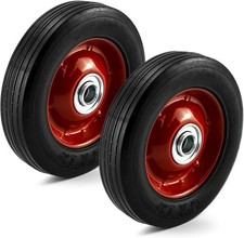 QWORK 2 Pack 6" x 1.5",5/8" Axle, Premium Rubber Wheel with Ball Bearing, Hand T
