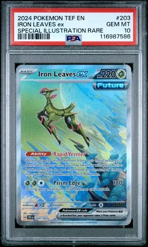2024 Pokemon Tef En-Temporal Forces #203 Iron Leaves Ex SIR PSA 10