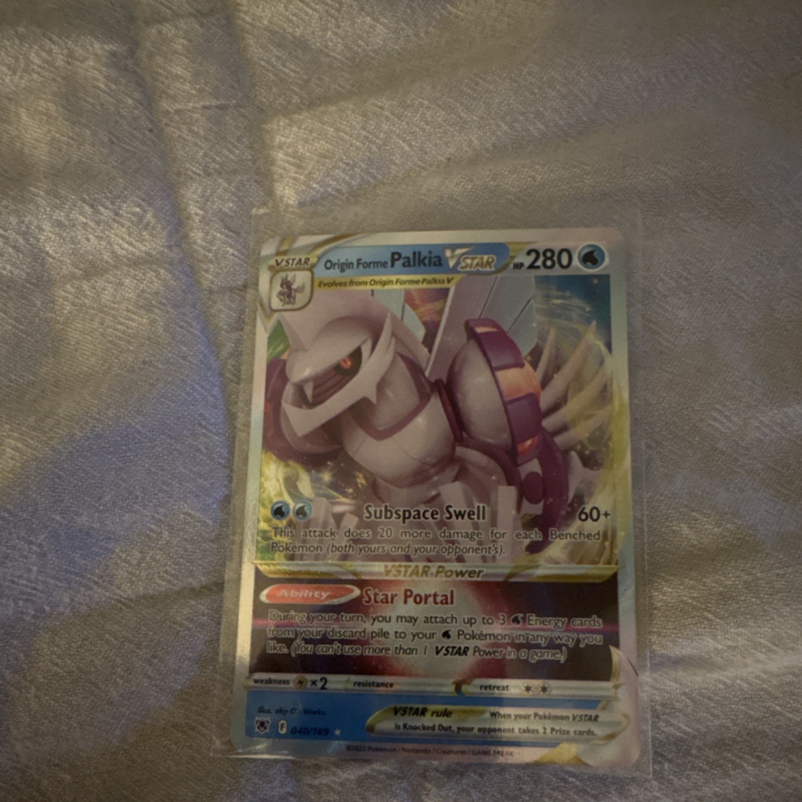 Pokémon Origin Forme Palkia VSTAR Rare Sword & Shield 040/189 280 HP TCG Card