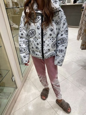 NWT $300 Canadian Giacca Donna Eugenie Bandana Paisley Puffer Jacket White Sz L