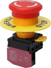 22MM 1NC Red Mushroom Emergency Stop Latching Push Button Safety Switch 10A