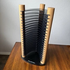Atlantic Wood Black 20 CD Tower Rack Holder Organizer 14” Classic 90s