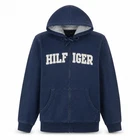 Mens Tommy Hilfiger Size L Full Zip Hoodie Blue Long Sleeve Logo