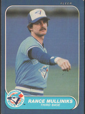 1986 Fleer Baseball #68 - Rance Mulliniks - Toronto Blue Jays  86-849