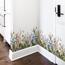Plant Grass Wall Stickers Wall Corner Sticker Flowers Butterflies Base Board
