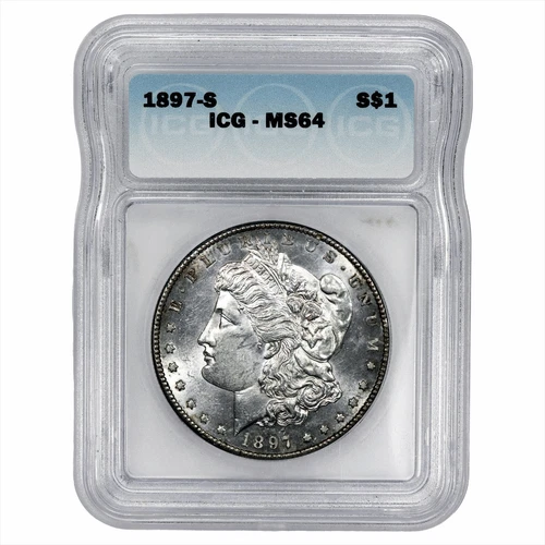 1897S Morgan Silver Dollar $1 ICG MS 64